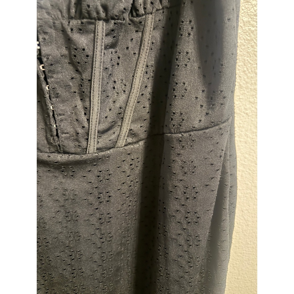 Bloomchic Black Eyelet Corset Midi Dress Hook & Eye Front Size 16 Sleeveless - Picture 2 of 10